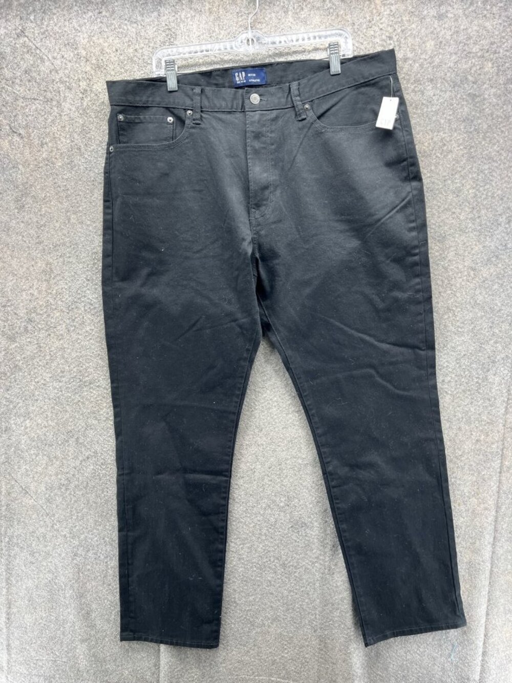 Gap Jeans Mens 38x32 Black Athletic Tapered Cotton Blend Denim Dark Wash Casual